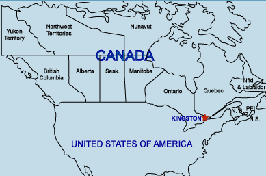 Map-of-North-America-showing-Kingston-Ontario